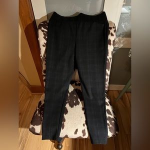 Black Faint Plaid Business Pants